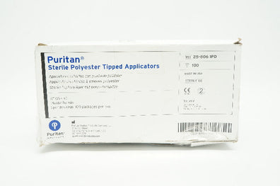 Puritan 25-806 1PD Sterile Polyester Tipped Applicators 6 inch - Box of 100